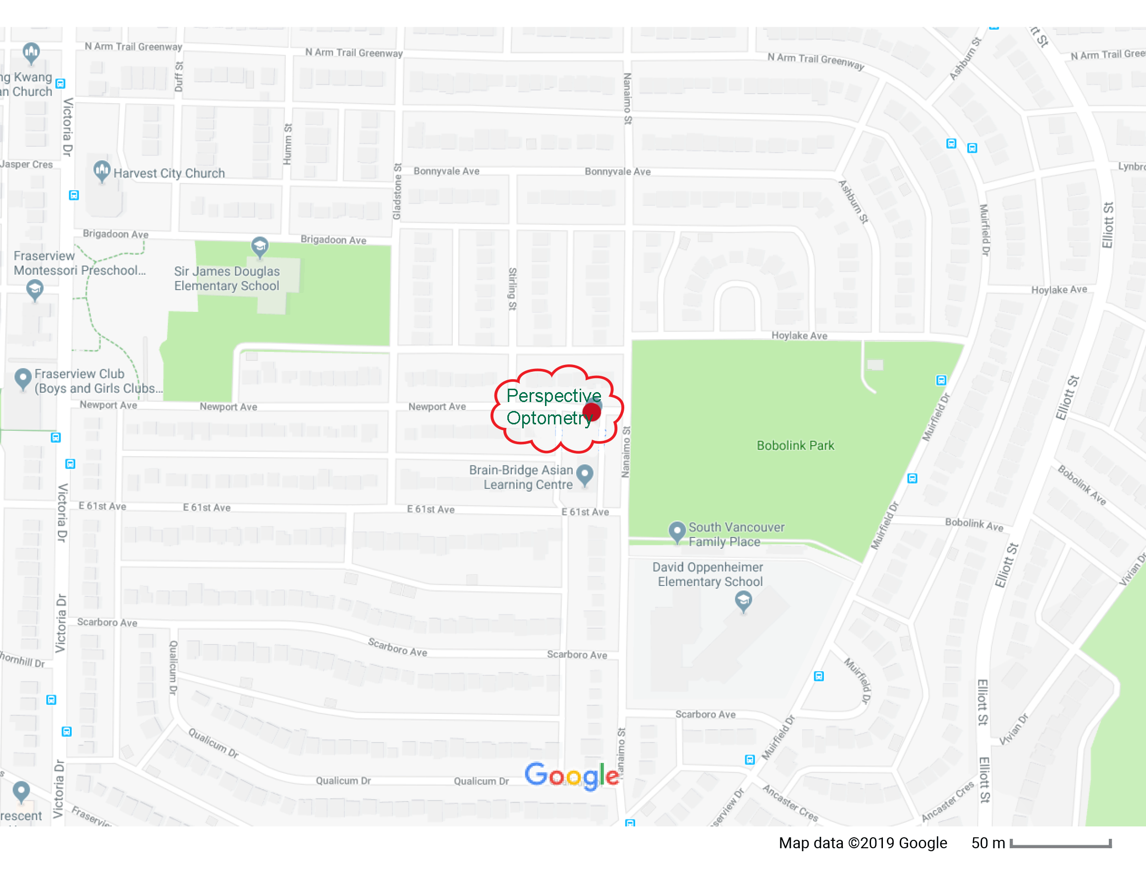 Map to Perspective Optometry Vancouver