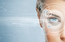 Orthokeratology instreat of LASIK - woman with tech mesurements of her eye