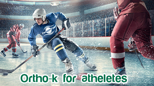 Orhokeratology for hocey players and atheletes